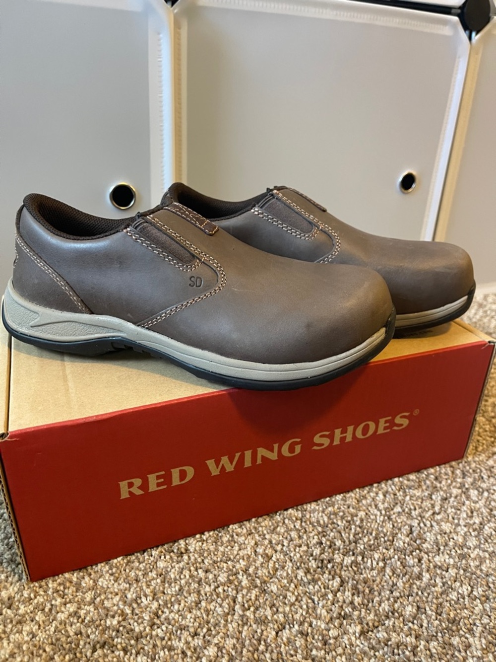 Red Wing Shoes Brown Leather Slip-On Work Loafer